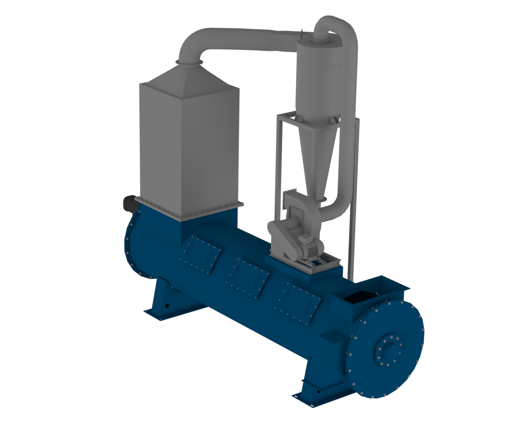 Continuous press cake meal cooler for hot feather meal, fish meal, dry and wet rendering process